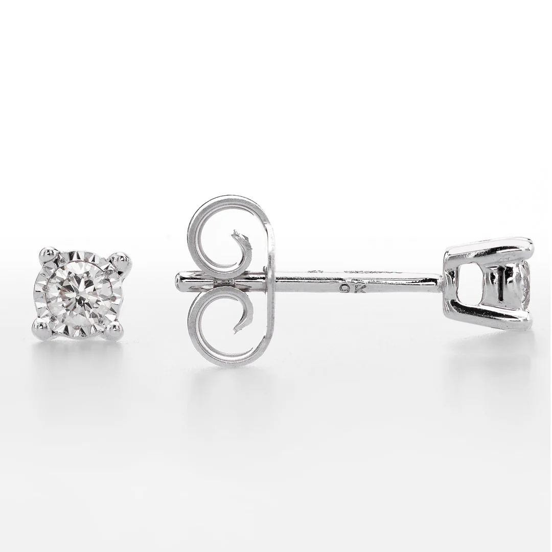 Solitaire Earrings in Illusion Setting - Image 4
