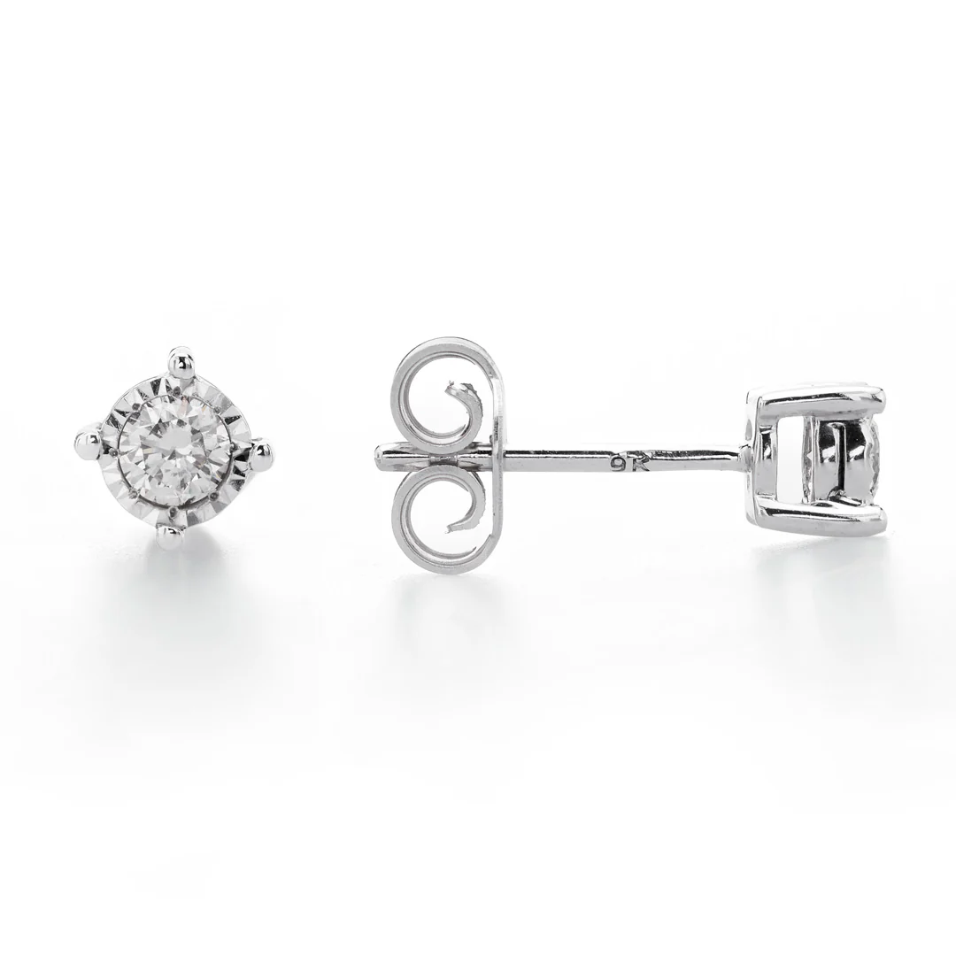 Solitaire Earrings in Illusion Setting - Image 5
