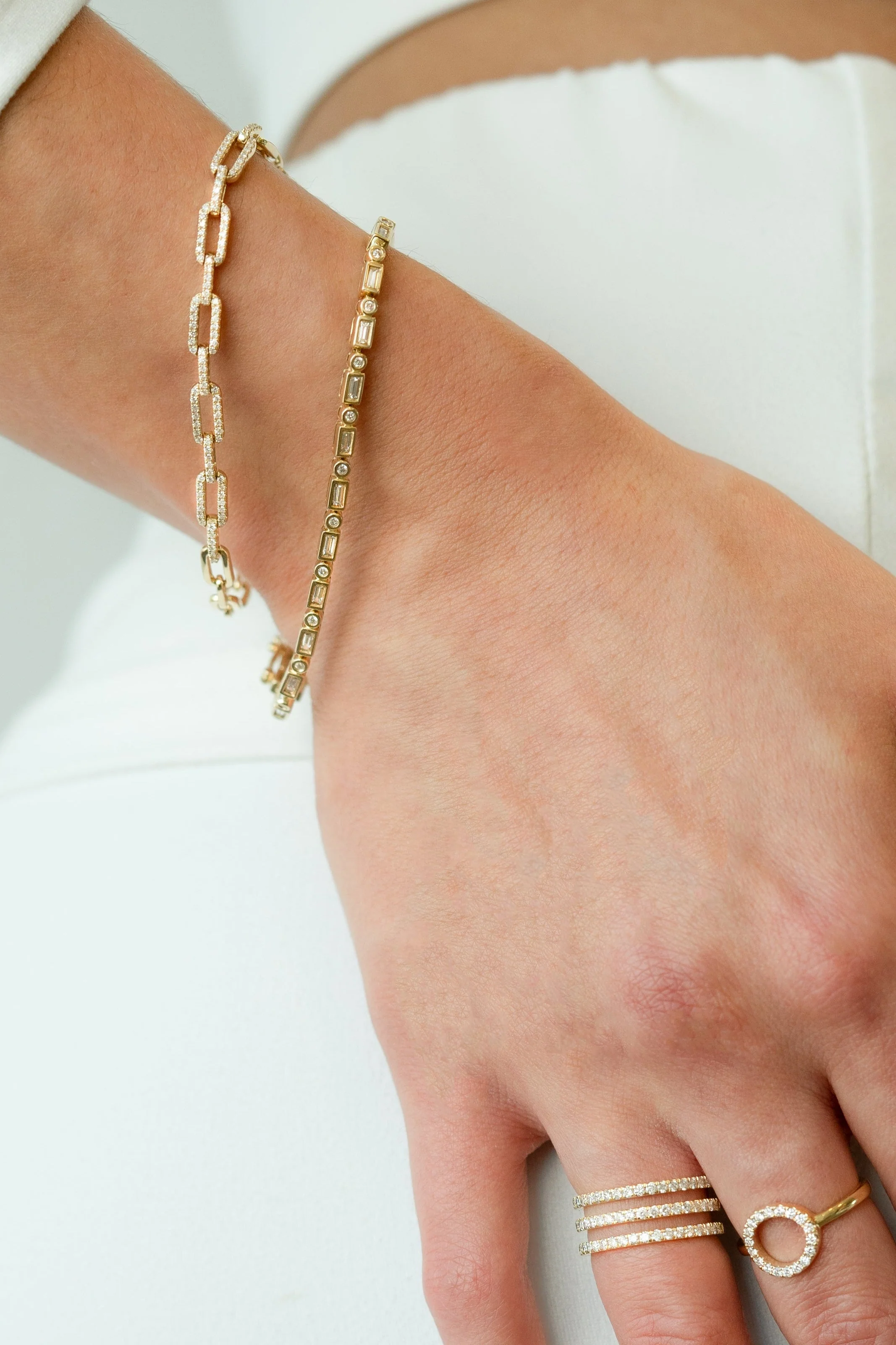 Baguette & Round Diamond Tennis Bracelet - Image 2