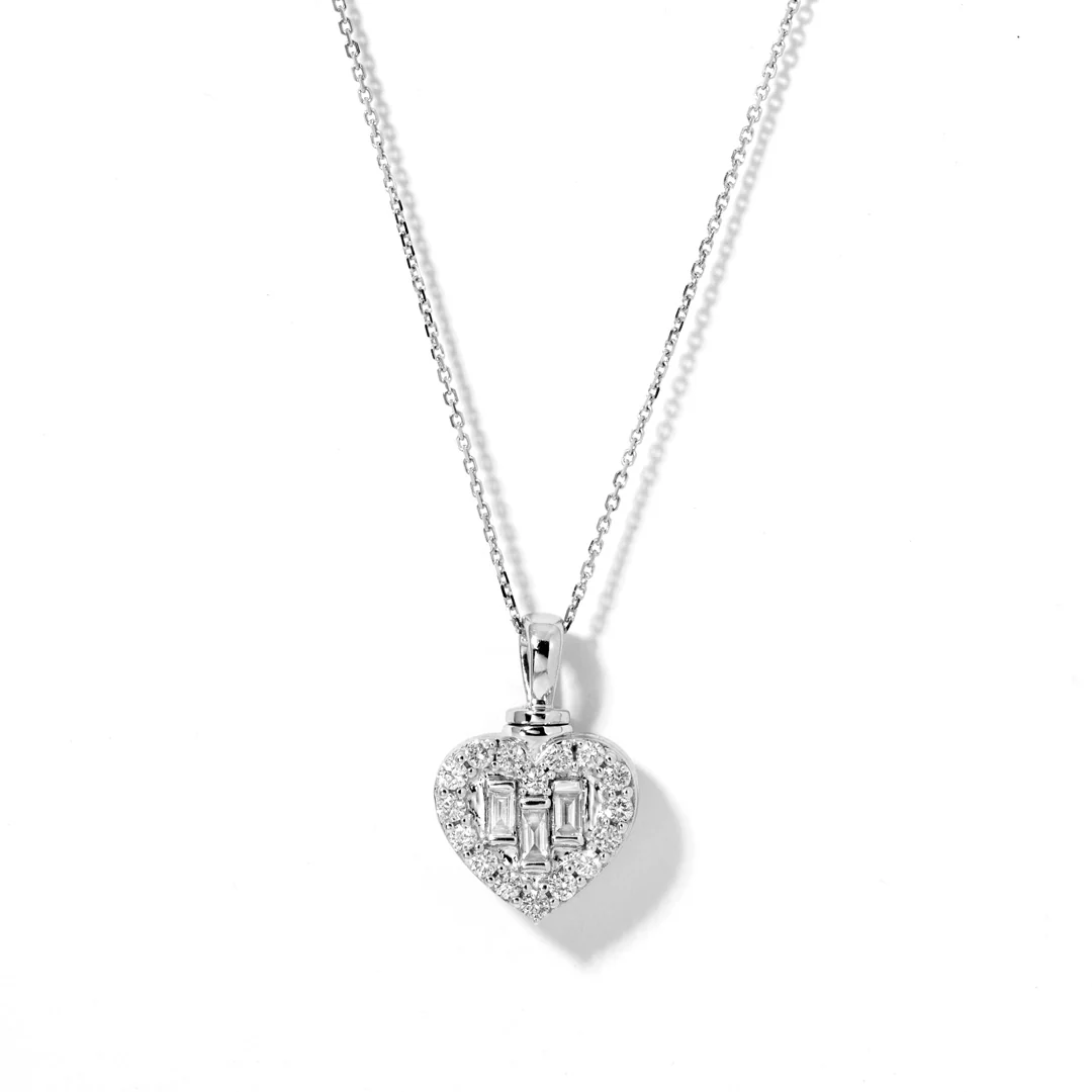 Baguette Heart Memorial Pendant - Image 3