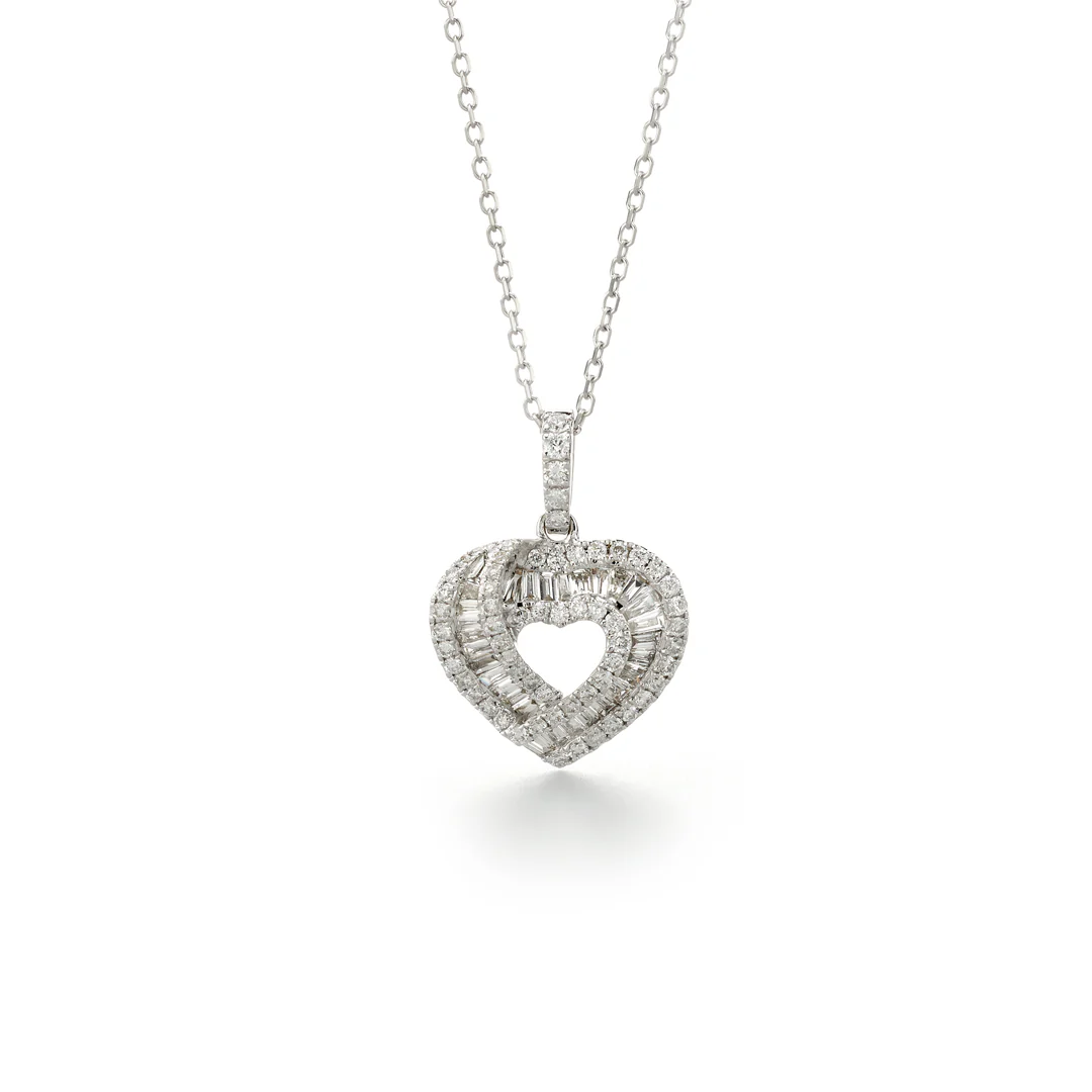 Baguette Open Heart Pendant - Image 4