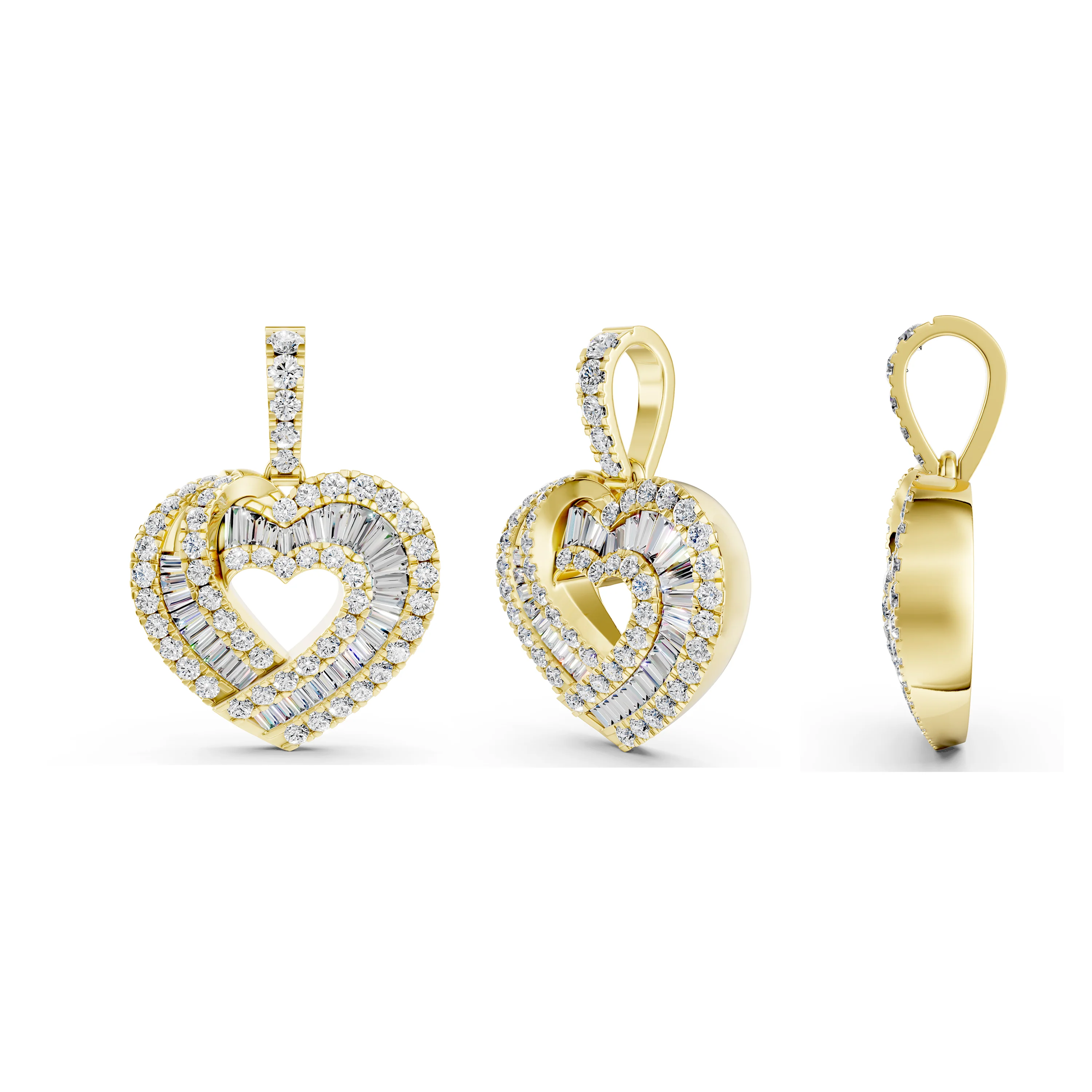 Baguette Open Heart Pendant - Image 5
