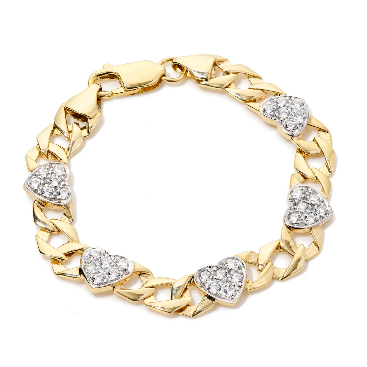 Kids Pave Heart Chain Bracelet