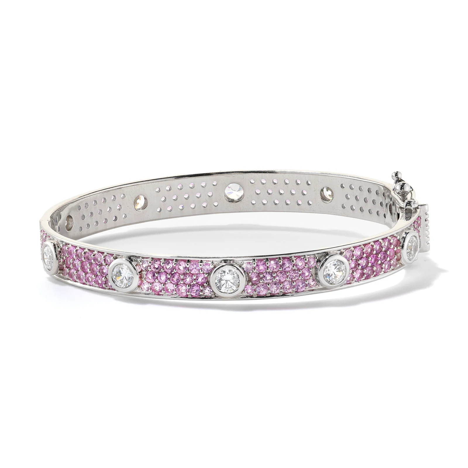 CZ Pavé Bangle Pink Sapphire