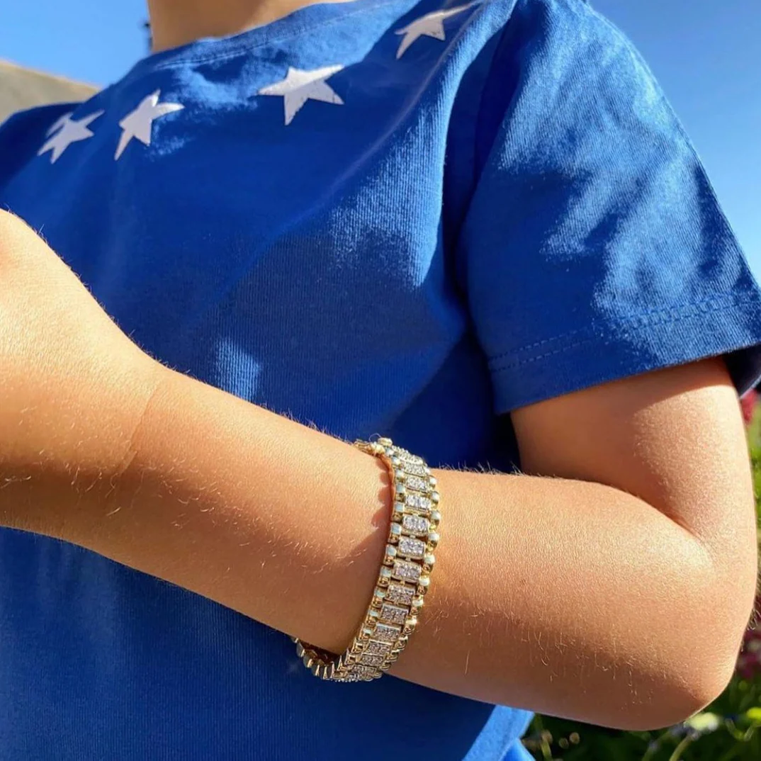 Kids Diamond Presidential Style Bracelet - Image 2