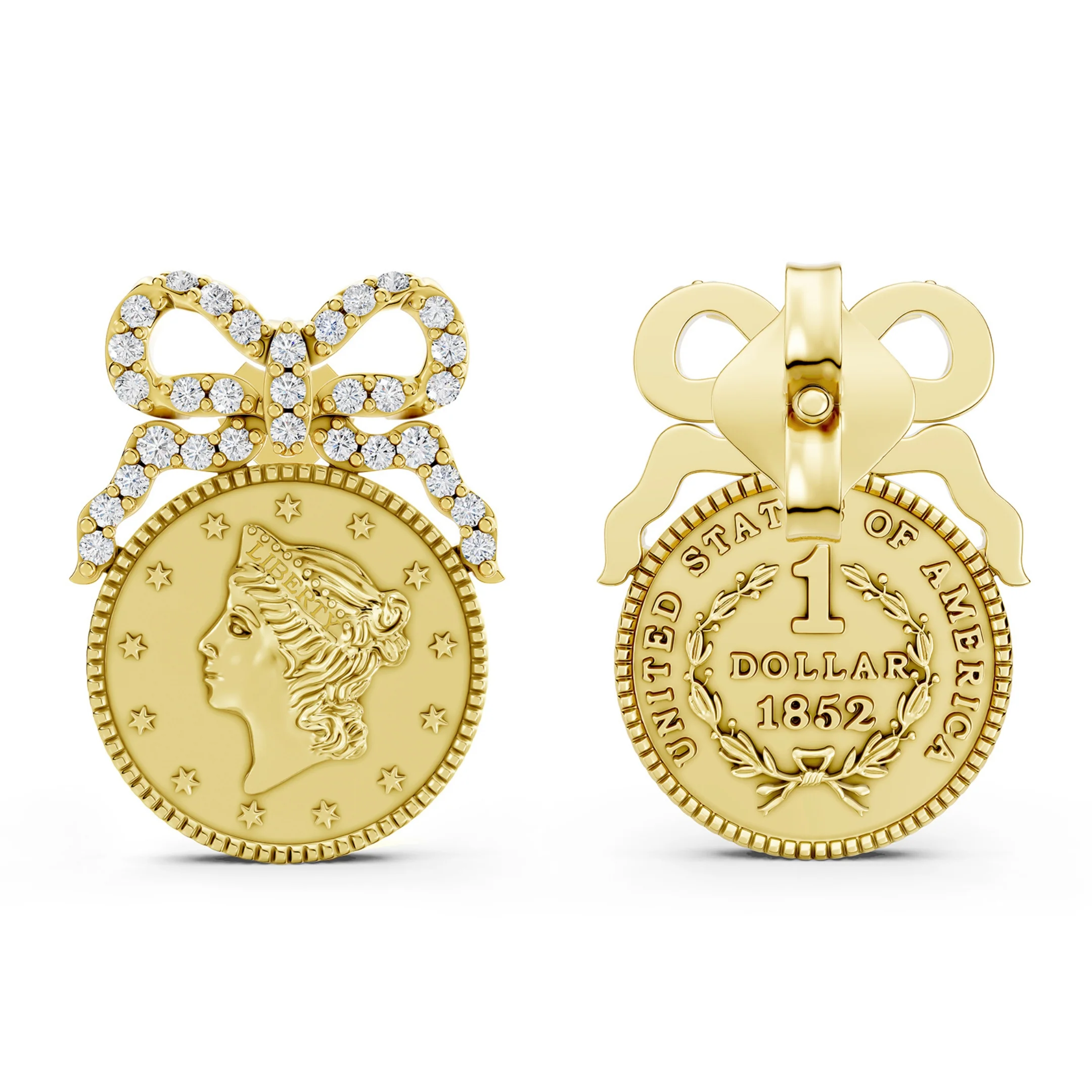 Dollar-Inspired Bow Earrings