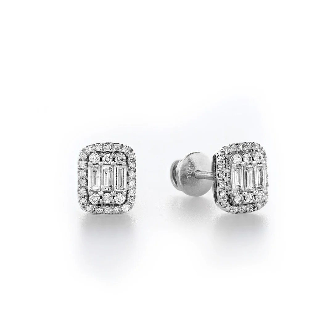Emerald Baguette Studs - Image 3
