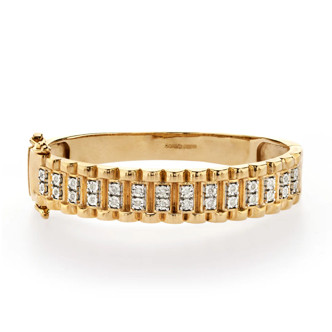 Kids Gold & Diamond Presidential Style Bangle