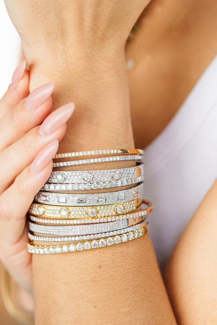 Emerald-Cut Diamond Bangle - Image 6