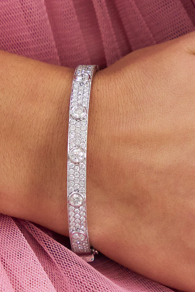 Halo Diamond Bangle - Image 10