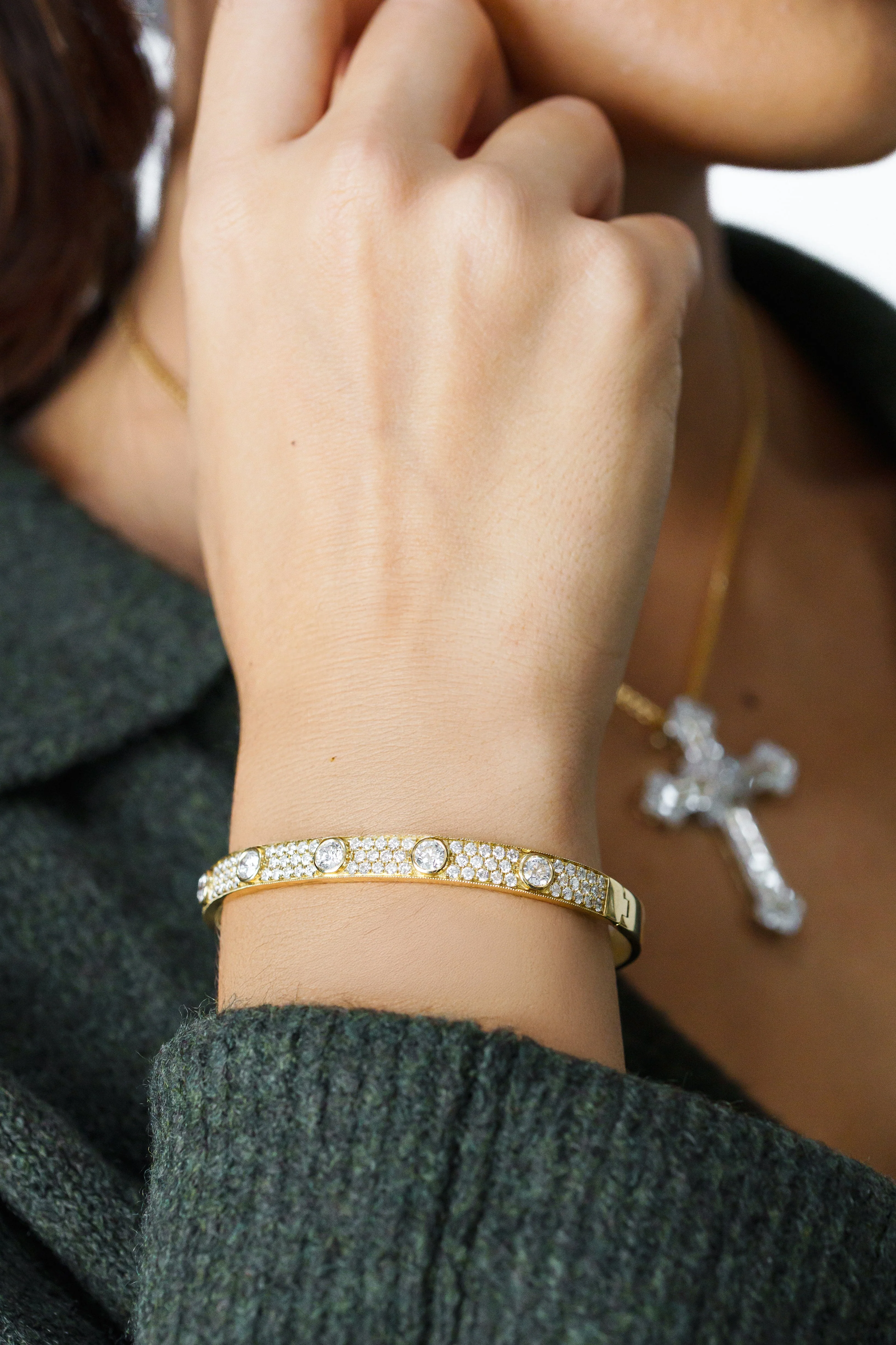 Halo Diamond Bangle - Image 5