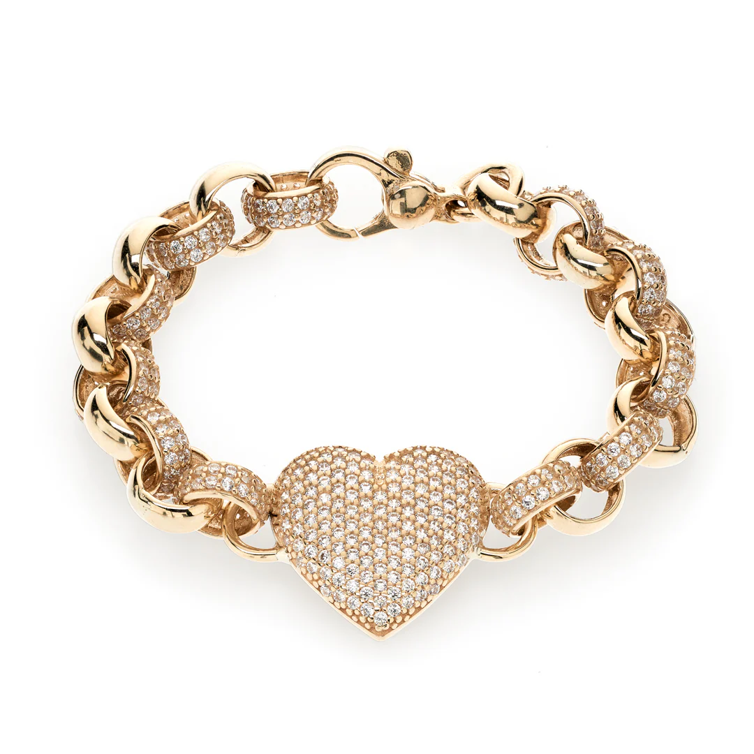 Kids Pavé Heart Belcher Bracelet