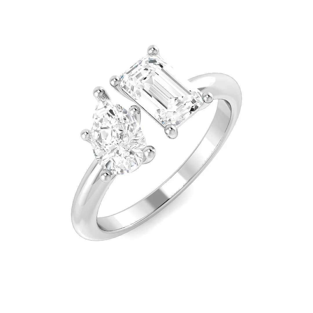 Pear & Emerald Ring