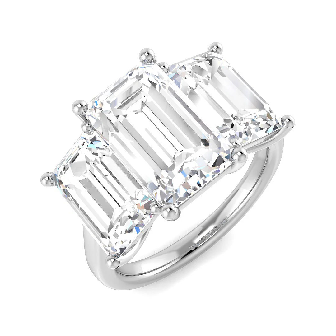 Three Stone Emerald Cut Ring - Image 3