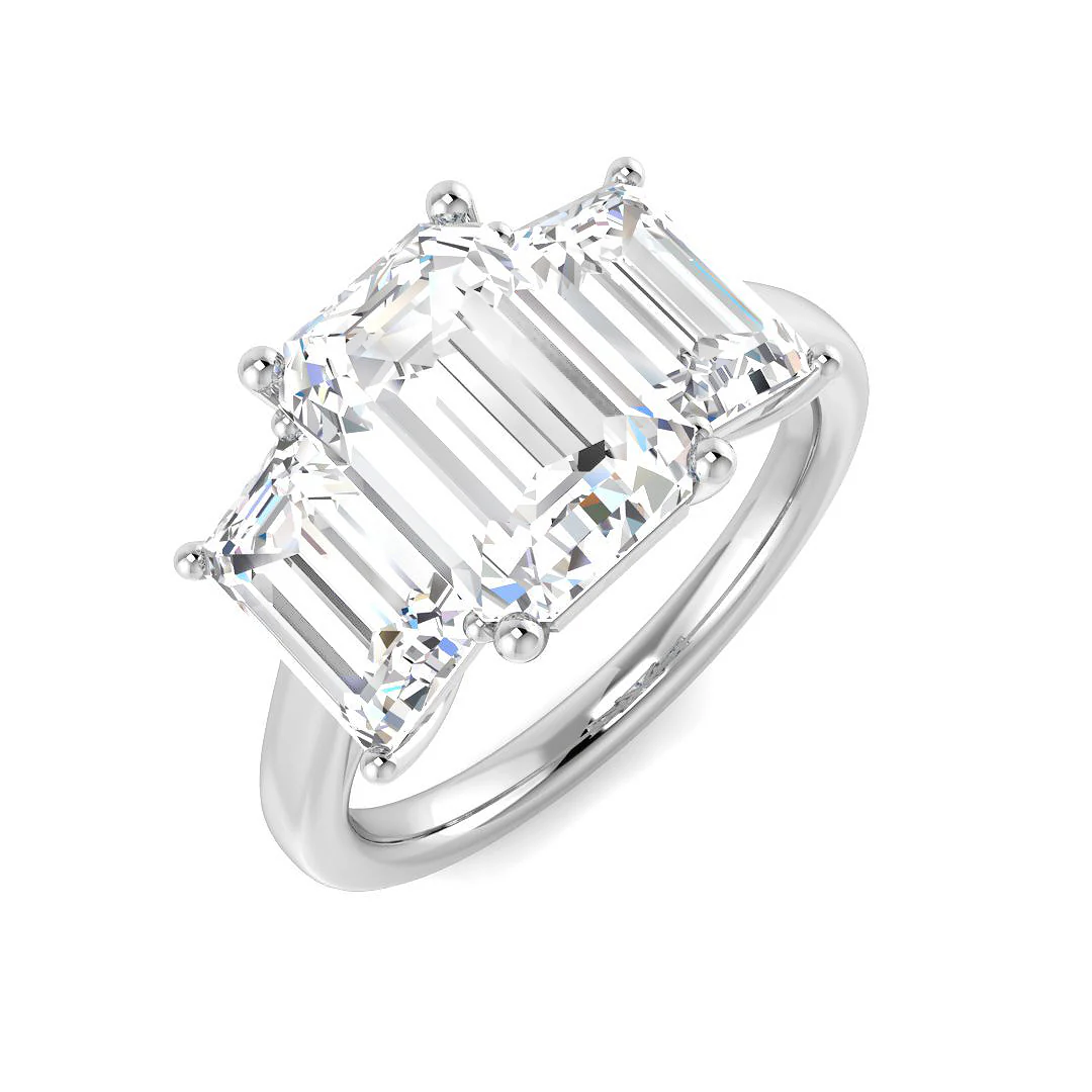 Three Stone Emerald Cut Ring - Image 4
