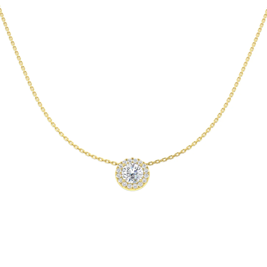 Round Halo Necklace - Image 3