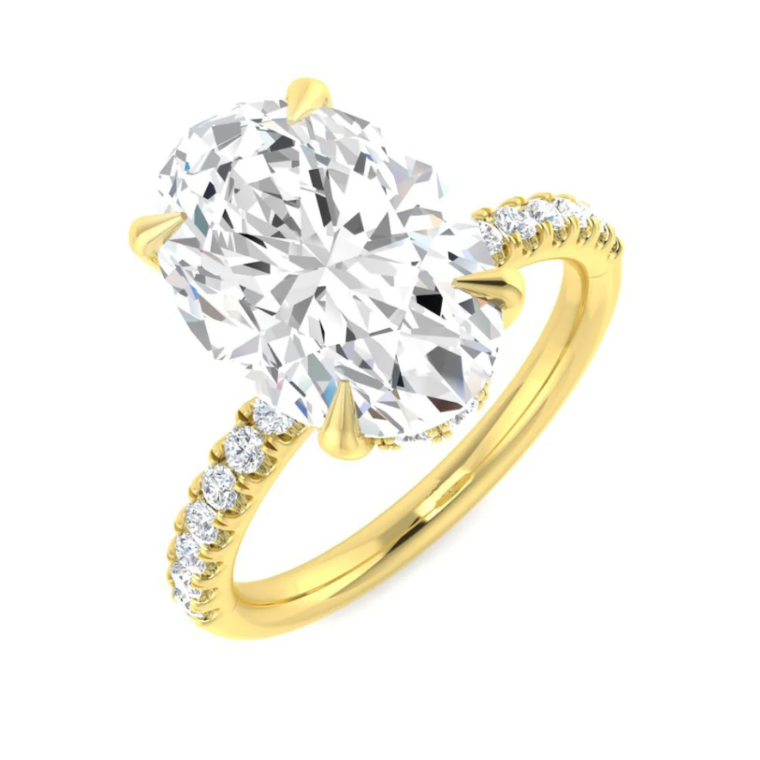 Solitaire Ring with Diamond Band