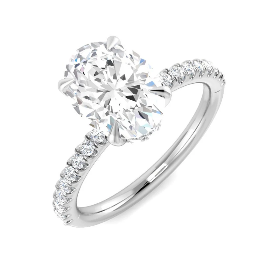 Solitaire Ring with Diamond Band - Image 10