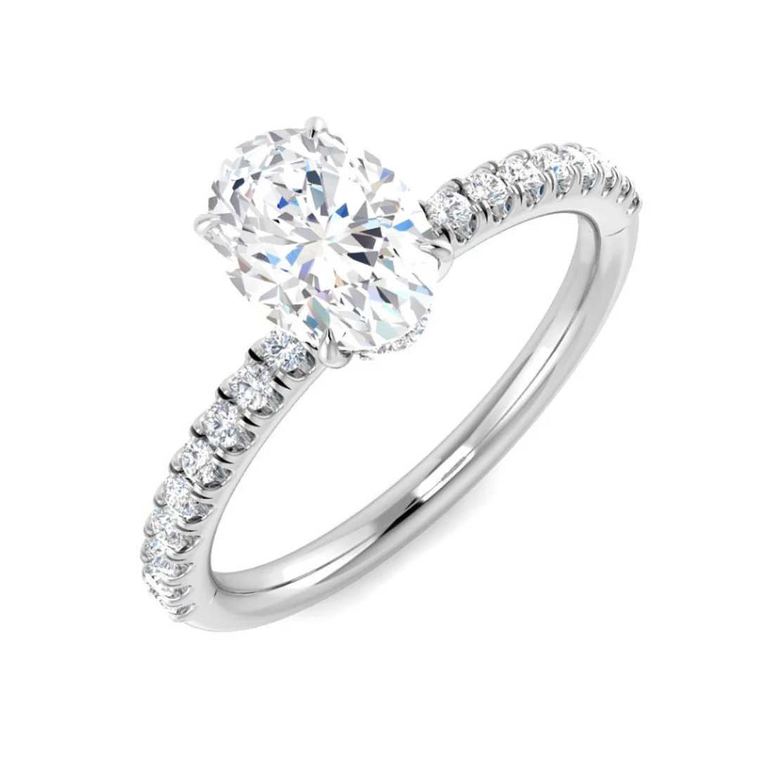 Solitaire Ring with Diamond Band - Image 11