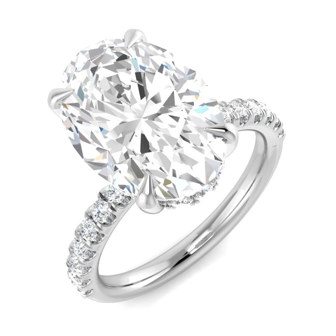 Solitaire Ring with Diamond Band - Image 14