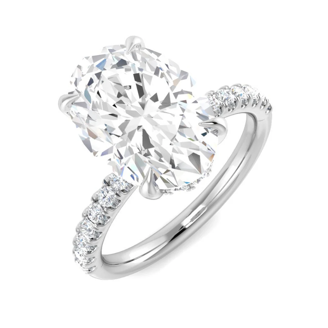Solitaire Ring with Diamond Band - Image 5