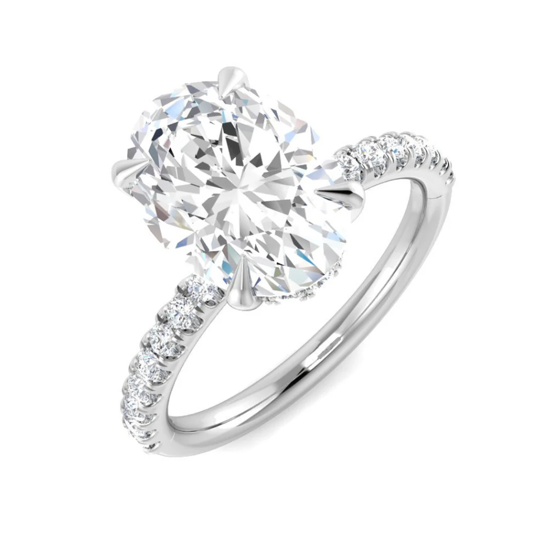Solitaire Ring with Diamond Band - Image 6