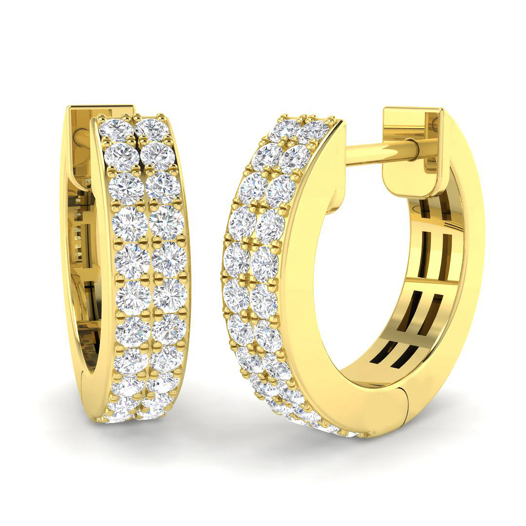 Two Row Diamond Hoops - Image 3