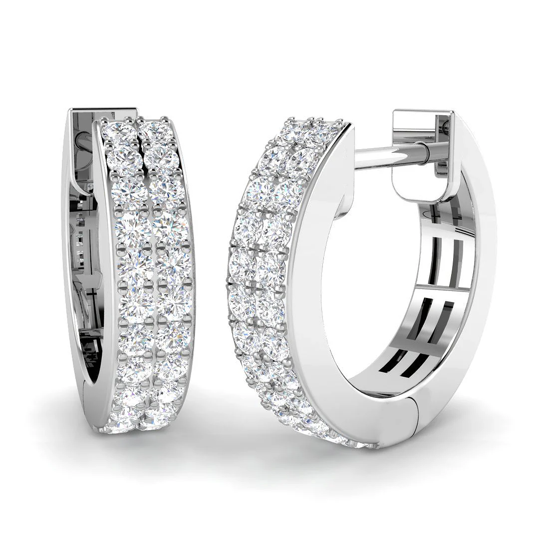 Two Row Diamond Hoops - Image 4