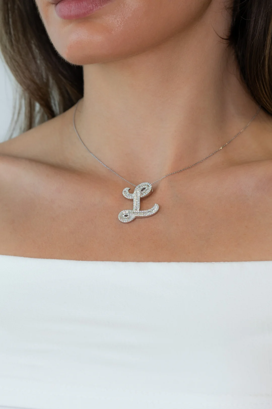 Classic Diamond Baguette Initials - Image 4