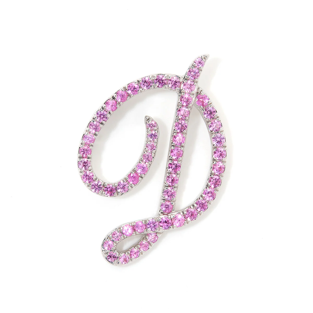 Pink Sapphire Italic Initial - Image 4