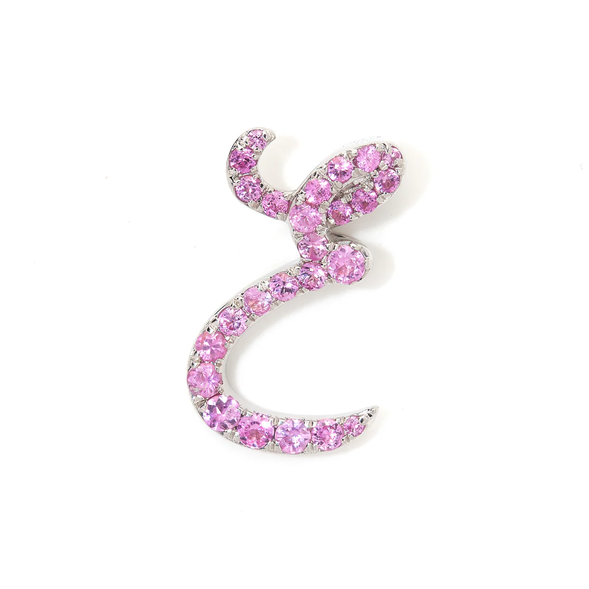 Pink Sapphire Italic Initial - Image 5