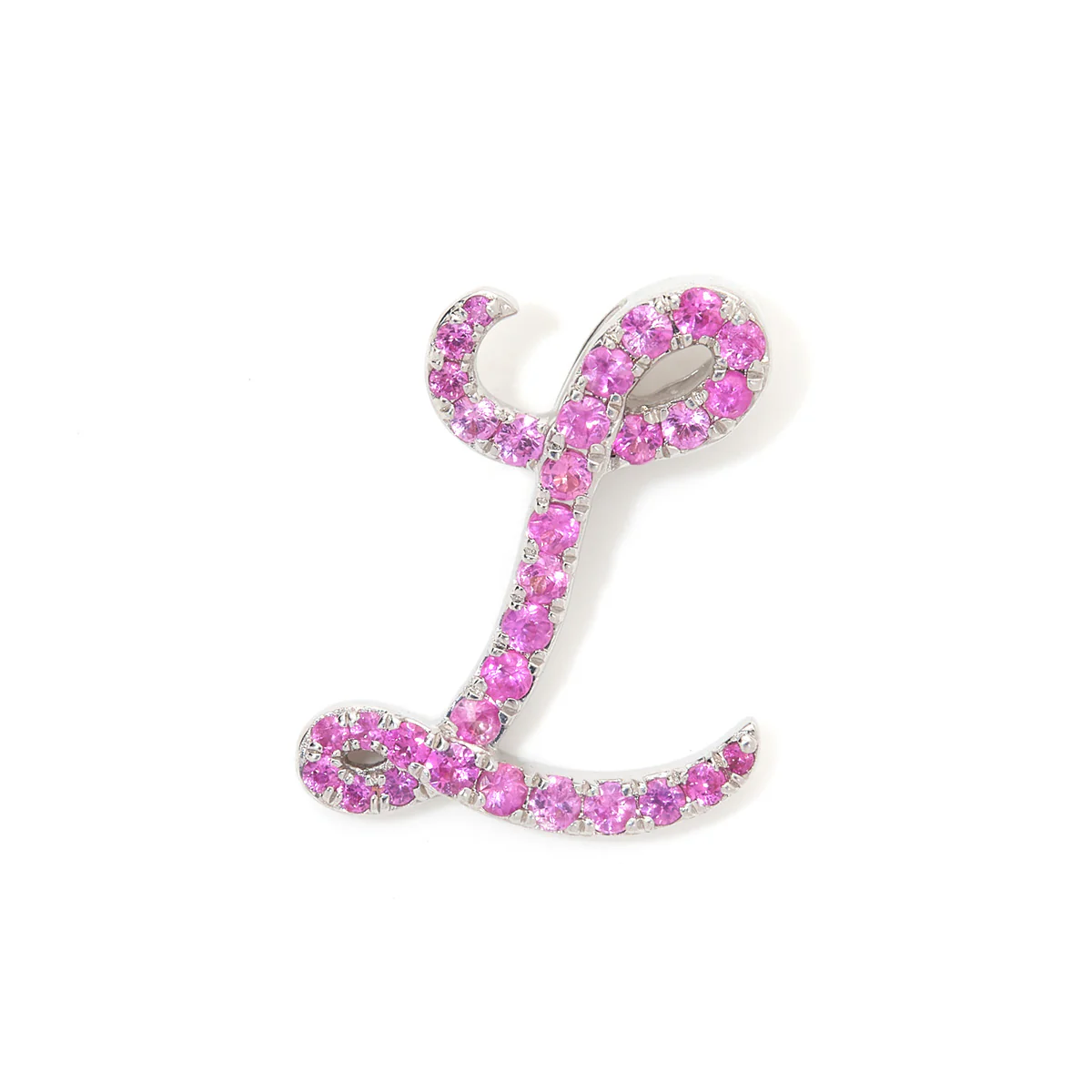 Pink Sapphire Italic Initial - Image 8